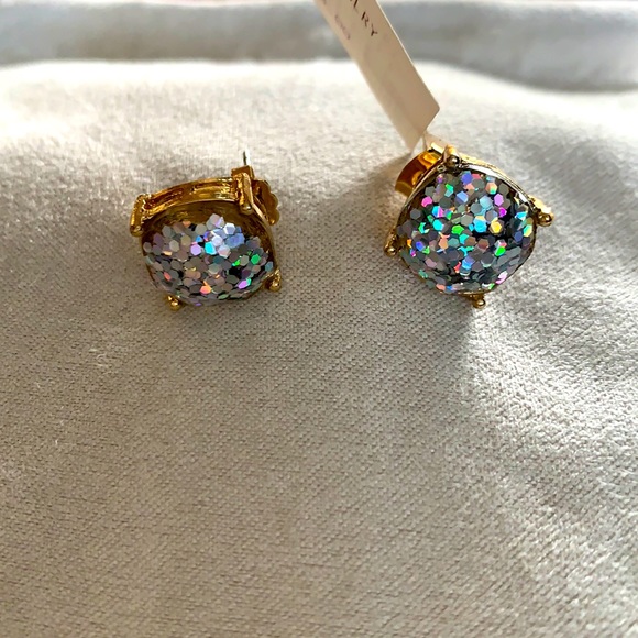Aqua Square Stud Earrings - Picture 1 of 4
